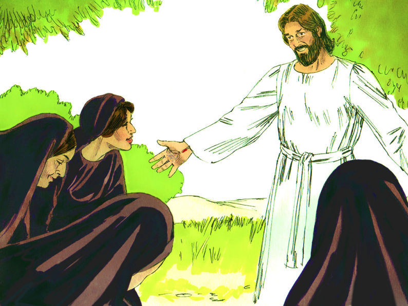 Jesus greets women